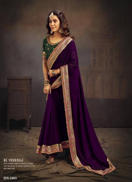 Purple Colour Miransh By Suma Designer Party Wear Saree Wholesale Online 2003