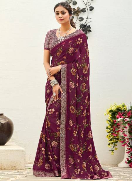 Purple Colour Modish Printed Wholesale Daily Wear Sarees 26304