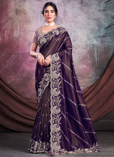 Purple Colour Mohmanthan Sarisha Mahotsav Wholesale Party Wear Sarees Catalog 22711