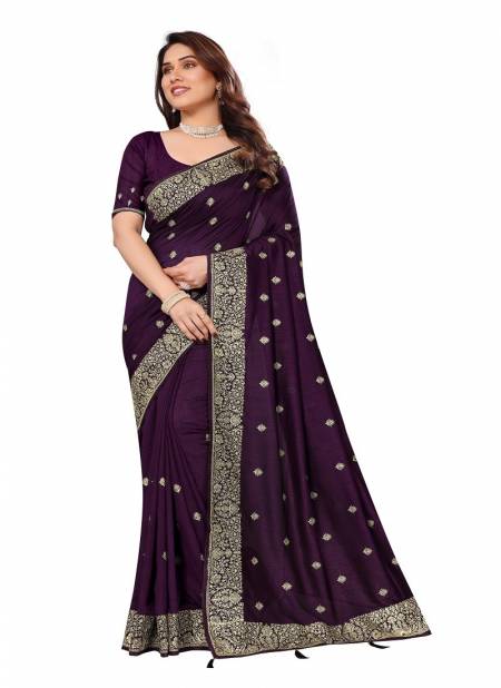 Purple Colour Mouni By Utsav Nari Vichitra Blooming Jari Embroidery Wedding Wholesale Sarees Manufacturers 2323