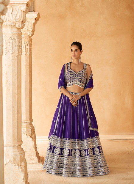 Purple Colour Nazakat By Sayuri Designer Georgette Lehenga Choli Suppliers In India 5567