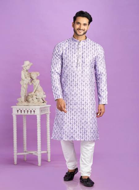 Purple Colour Occasion Mens Wear Pintux Stright Kurta Pajama Wholesale Exporters In India 3050
