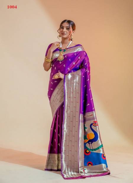 Purple Colour Pavitra Paithani Vol 2 By Rajpath Silk Saree Catalog 1004