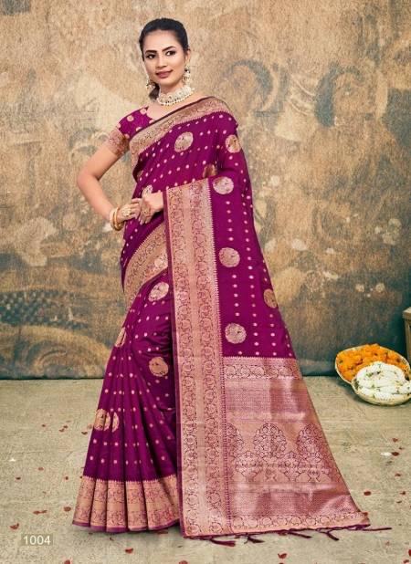 Purple Colour Plazzo Silk Vol 3 By Bunawat Silk Wedding Sarees Exporters In India 1004