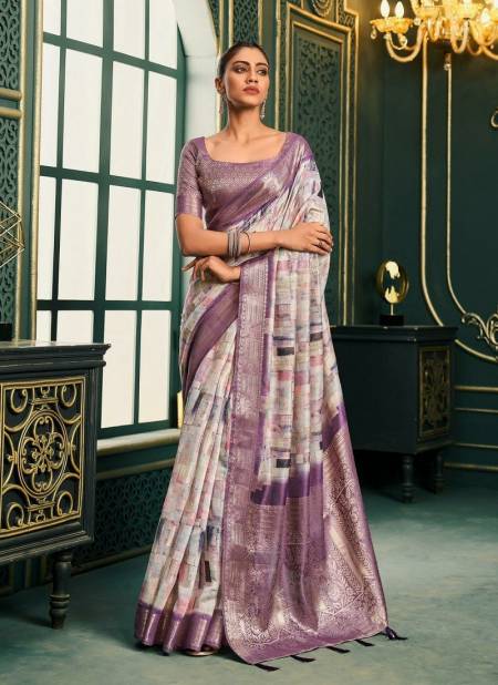 Purple Colour Pranalika Silk By Rajpath Foil Printed Modal Cotton Designer Saree Orders in India 183002