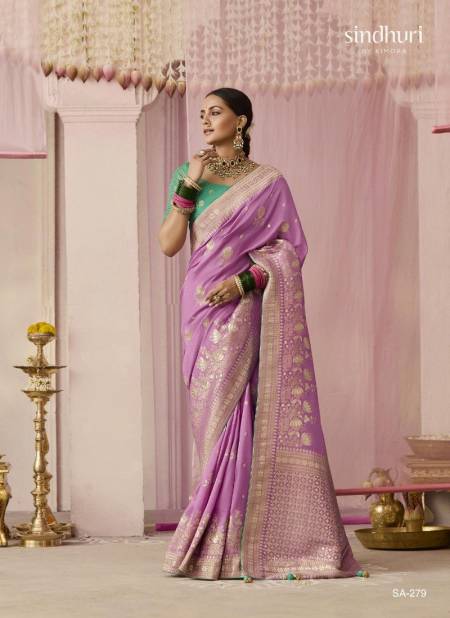 Purple Colour Premika By Kimora Dola Viscose Silk Weddding Wear Saree Wholesale Price In Surat SA-279