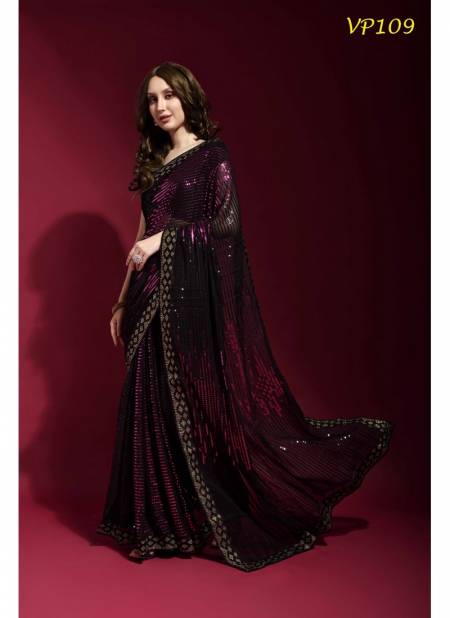 Purple Colour Pyramid By Fashion Berry Party Wear Saree Catalog 109