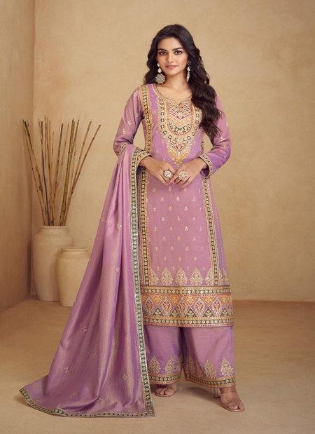 Purple Colour Qurbat By Gulkayra Simar Silk Plazoo Suits Wholesalers In India 7454