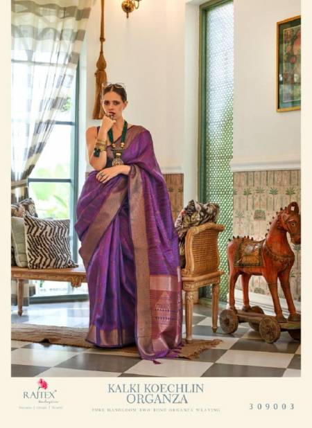 Purple Colour Rajtex Kalki Koechlin Organza Pure Handloom Saree Suppliers In India 309003