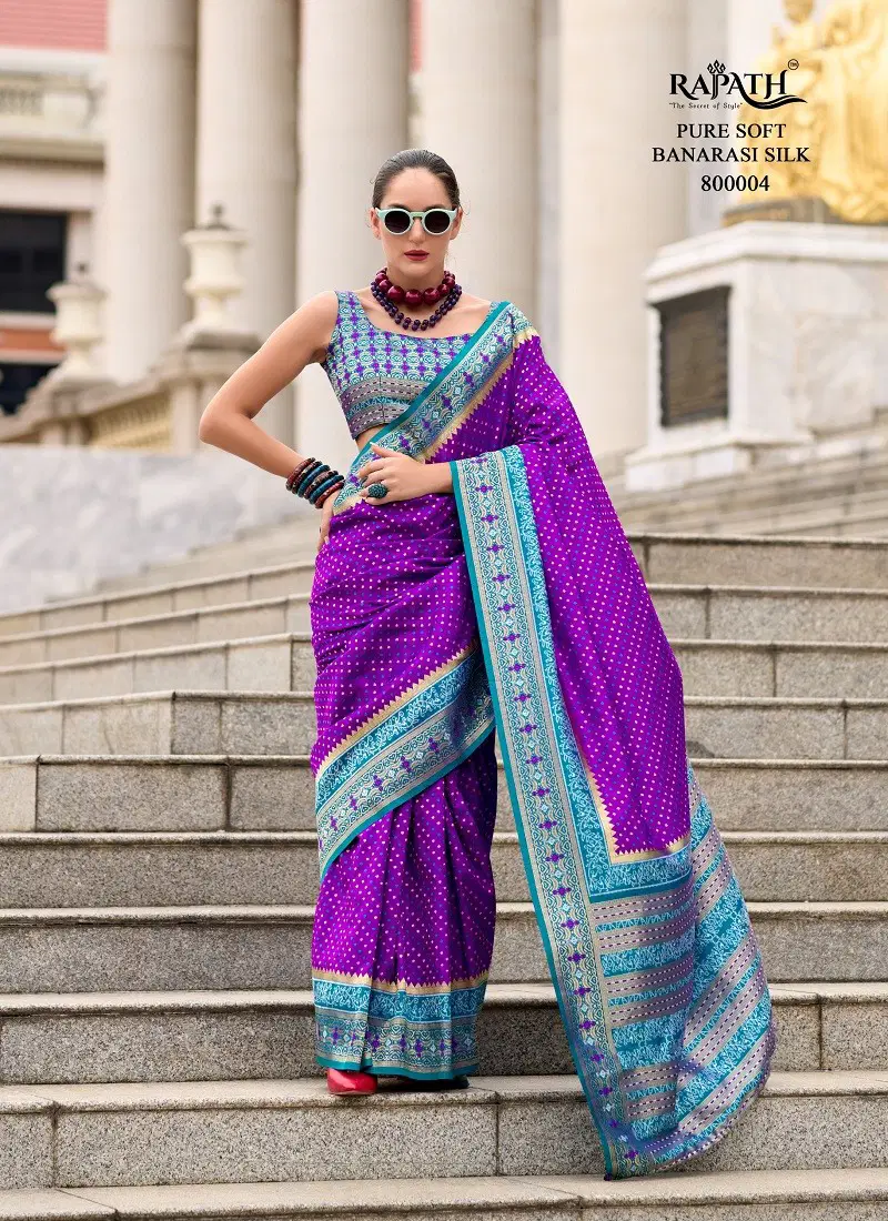 Purple Colour Rehana Silk By Rajpath Daily Wear Saree Wholesale Price In Surat 800004