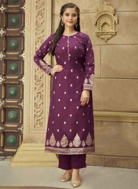 Purple Colour Virasat Ethnic Wear Wholesale Designer Kurtis Catalog 3004