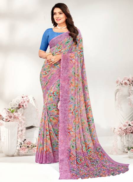 Purple Colour Ruchi Raga Georgette vol 2 Wholesale Daily Wear Sarees Catalog 16510 F