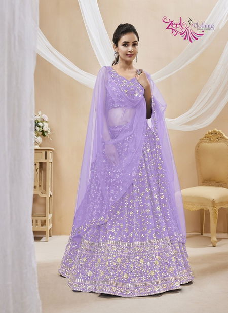 Purple Colour Ruhana Vol1 By Zeel 401 To 406 Series Wholesale Party Wear Lehenga Choli Manufacturers 406 Catalog