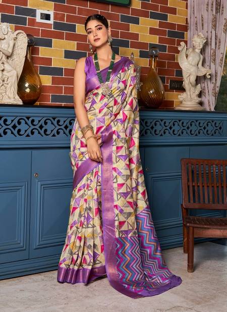 Purple Colour SS 176 Women Geometric Printed Saree Wholesale In Delhi DS-120