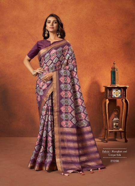 Purple Colour Saachi By Mahotsav Crepe Silk Festive Wear Designer Saree Catalog 23208