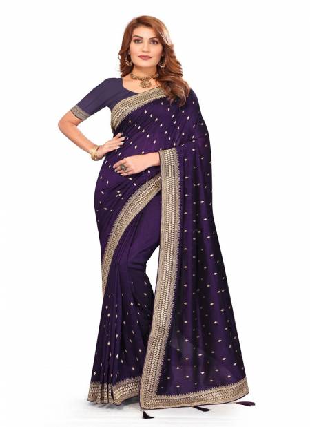 Purple Colour Sabhyata By Utsav Nari Vichitra Blooming Embroidery Wholesale Saree In India 2413