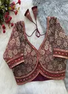 Rk Blouse Purple Colour Sabyasachi Style Velvet Embroidered Bridal Handwork Heavy Blouse Catalog E