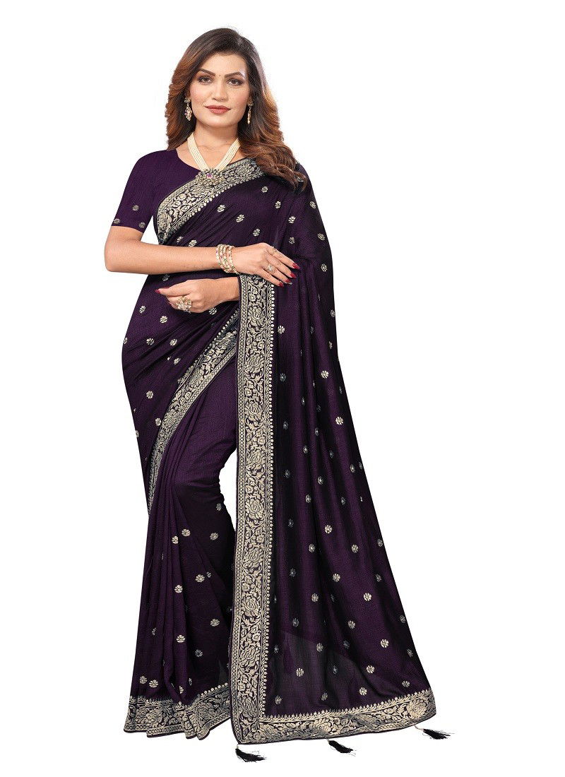 Purple Colour Sahitya By Utsav Nari Vichitra Blooming Embroidery Wedding Saree Wholesalers In Delhi 2343