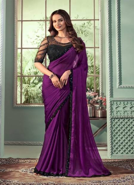 Purple Colour Salsa Style 3 By TFH Party Wear Designer Sarees Wholesale Clothing Suppliers In India SLS-7813
