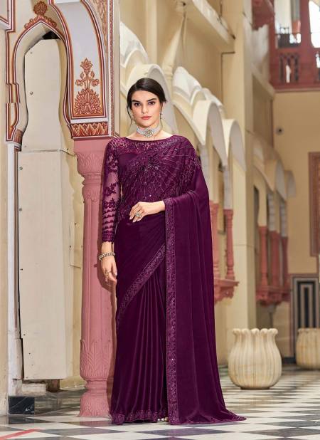 Purple Colour Sandalwood 10th Edition By Tfh Magestic Silk Party Wear Saree Catalog SW 1006 Catalog