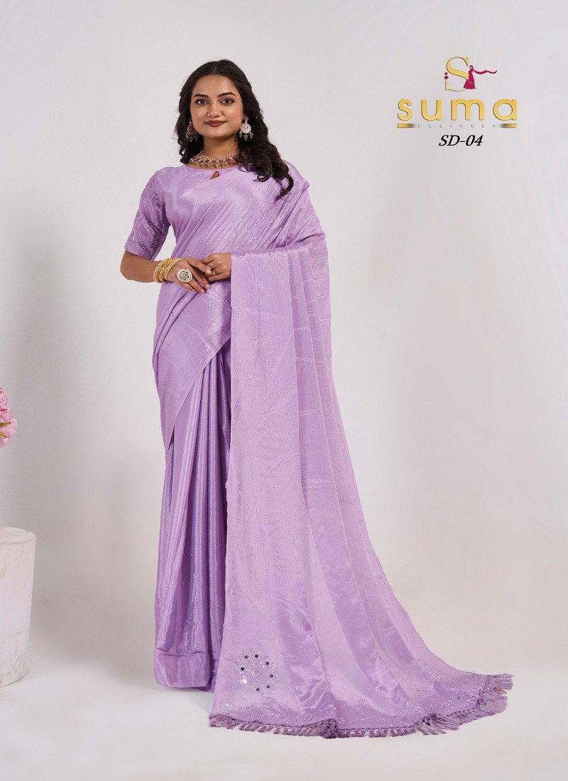 Purple Colour Sd 01 To Sd 11 By Suma Designer Party Wear Saree Wholesale Online Sd 04