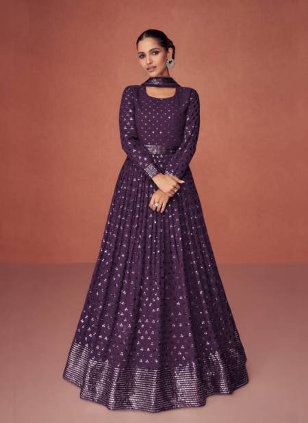 Purple Colour Season Diamond By Aashirwad Colors Gown Catalog 9496