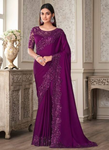 Purple Colour Shades Vol 7 By Anmol Party Wear Sarees Catalog 3304