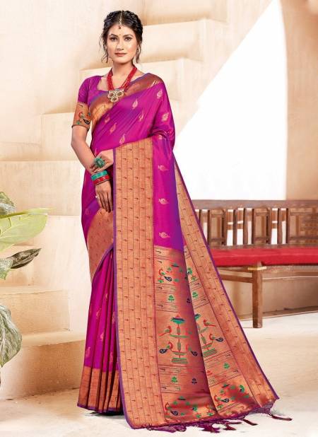 Purple Colour Shubhmangal By Sangam Wedding Saree Catalog 1004