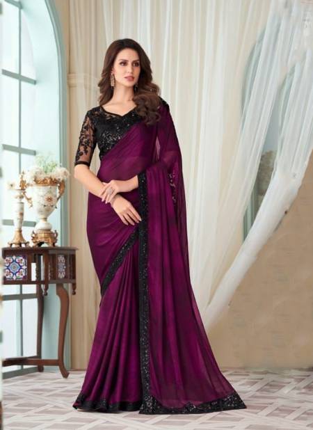 Purple Colour Silver Screen Vol 17 By TFH Party Wear Sarees Catalog 27004