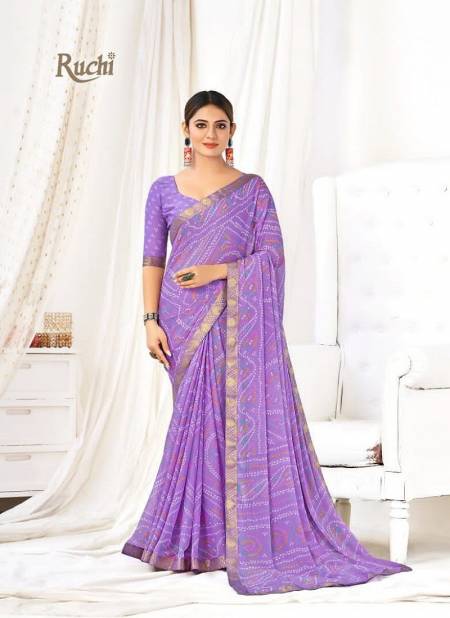 Purple Colour Simayaa Vol 19 By Ruchi Chiffon Daily Wear Saree Catalog 26205A
