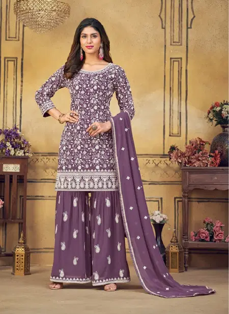 Purple Colour Sophia Wedding Wear Salwar Suit Catalog 3302 Catalog