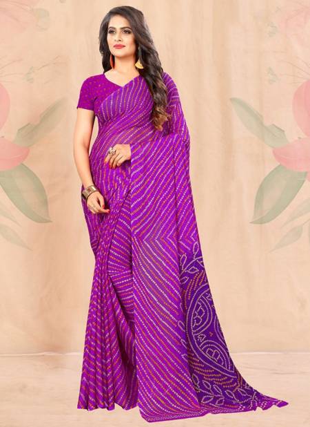 Purple Colour Star Chffon Wholesale Daily Wear Chiffon Sarees Catalog 12825 F
