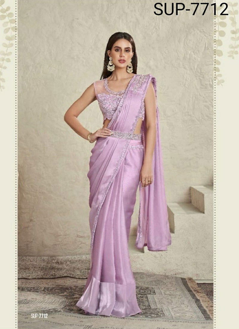 Purple Colour Super Star 2 By TFH Fancy Party Wear Designer Saree Exporters In India SUP-7712