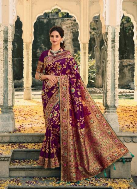 Purple Colour Swarovski Silk By Pankh Designer Silk Saree Catalog 2201