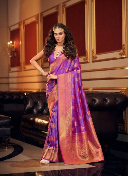 Purple Colour The Fabrica By Samira 25001 To 25006 Silk Saree Catalog 25005