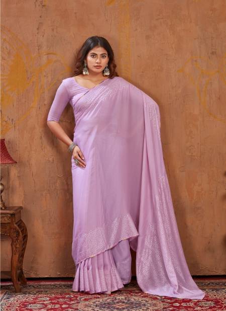 Purple Colour Triva By Dhaga Moss Stich Foil Daily Wear Saree Orders In India 1004