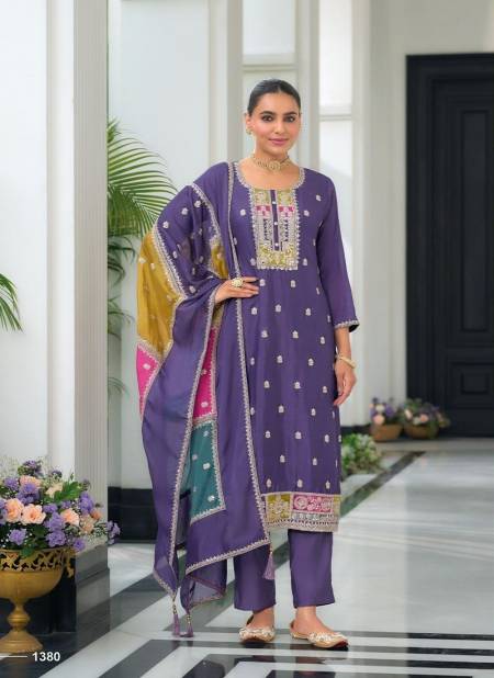 Purple Colour Twisha Vol 3 By Zaveri Kurti With Bottom Dupatta Suppliers In India 1380