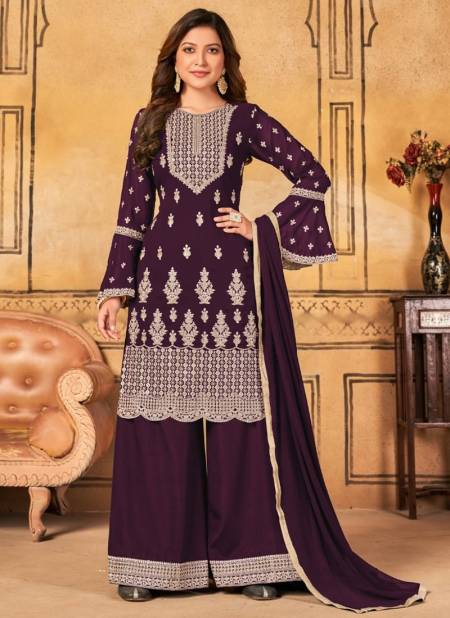 Purple Colour Vaani Vol 32 Festive Wear Wholesale Georgette Suits 322