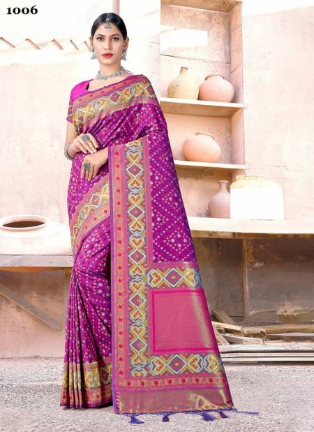 Purple Colour Varmala By Sangam Silk Saree Catalog 1006