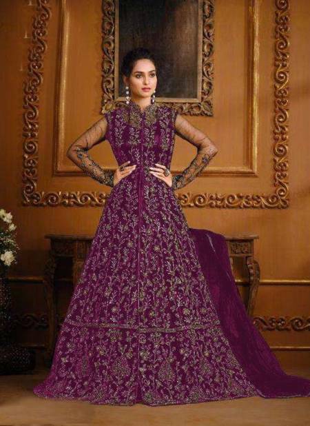 Purple Colour Vipul Elliza Vol 2 4734 Masters Colors Gown Catalog 4734 A