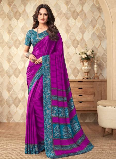 Purple Colour Vivanta Silk 20 By Ruchi Printed Saree Catalog 23101 C