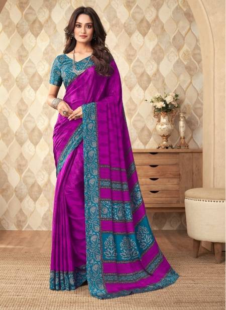 Purple Colour Vivanta Silk 20th Edition By Ruchi Printed Saree Catalog 23102 C