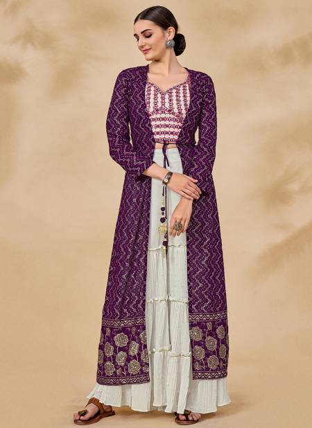 Purple Colour Volume 41 Designer Function Wear Wholesale Sharara Suits 27003