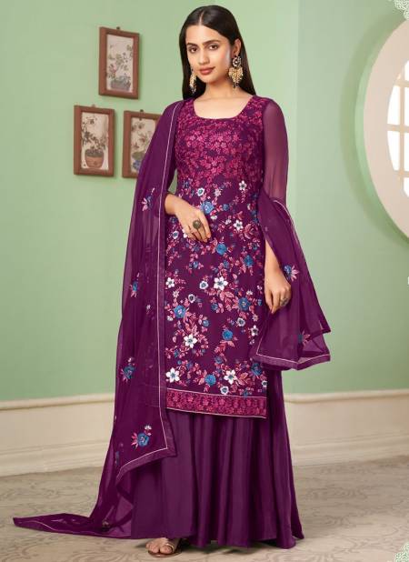 Purple Colour Zaida Vol 10 Wholesale Designer Plazzo Suit Catalog 2049 B