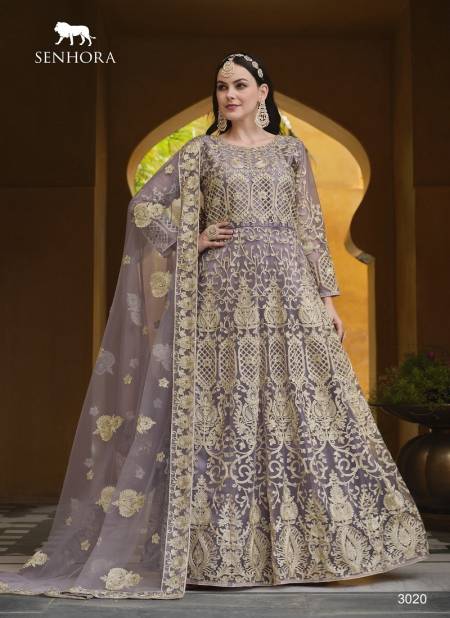 Purple Grey Colour Kalishta By Senhora Net Wedding Salwar Suit Wholesale Market In Surat With Price 3020