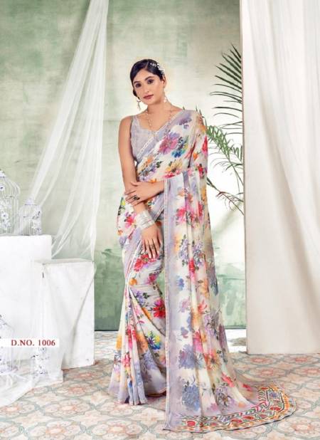 Purple Grey Multi Colours By Mahamani Creation Daily Wear Printed Heavy waitless Saree Orders in India 1006