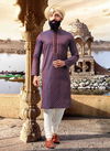 Purple Jacquard Kurta 12921