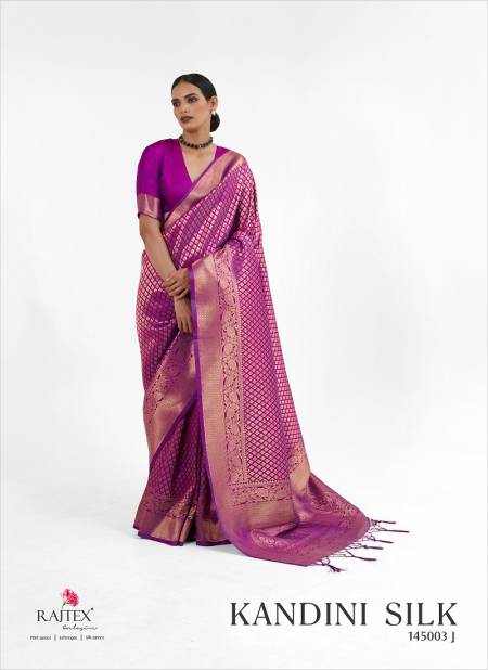 Purple Kandini Silk By Rajtex Handloom Weaving Saree Wholesale Shop In Surat 145003 J