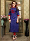 Purple Colour casual Look Cotton Long Kurti 502