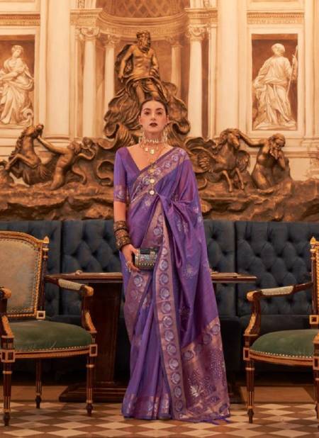 Purple Kiaan Silk By Rajbeer Designer Saree Catalog 12004